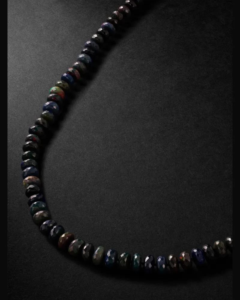 JIA JIA Lightening Ridge Gold Opal Necklace Black