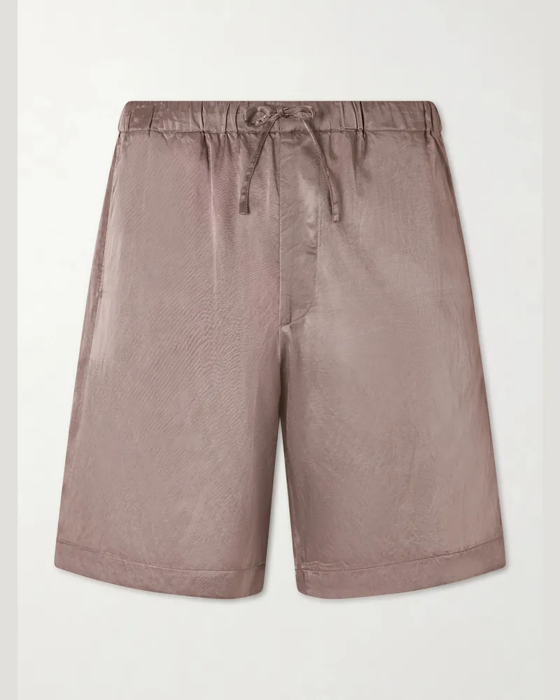 Dries van Noten Gerade geschnittene Shorts aus Twill mit Kordelzugbund Pink