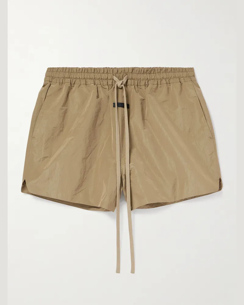 Fear of God Shorts aus Shell in Knitteroptik mit Logoapplikation und Kordelzugbund Neutral