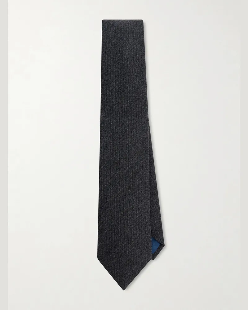 MR P. 8cm Wool and Silk-Blend Twill Tie Gray
