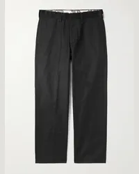 SAINT MXXXXXX Gerade geschnittene Hose aus Baumwoll-Twill Schwarz