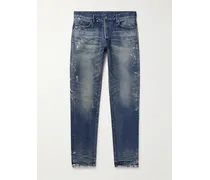 The Cast 2 schmal geschnittene Jeans aus Selvedge Denim mit Farbspritzern in Distressed-Optik