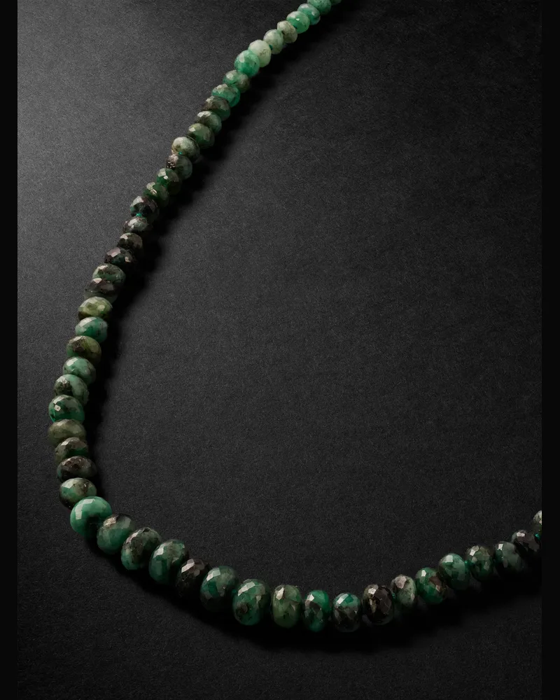 JIA JIA Oracle Gold Emerald Beaded Necklace Green