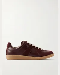 Maison Margiela Replica Sneakers aus Leder und Veloursleder Burgunder