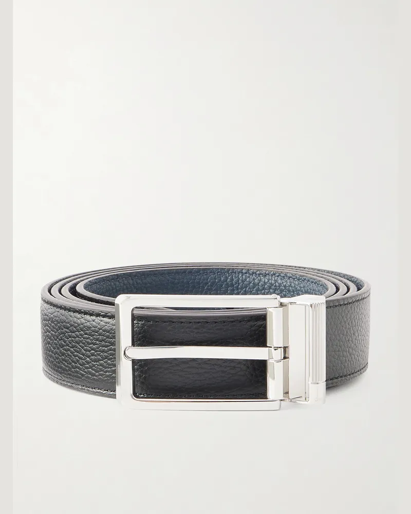 Dunhill Gürtel aus vollnarbigem Leder, 3 cm Schwarz