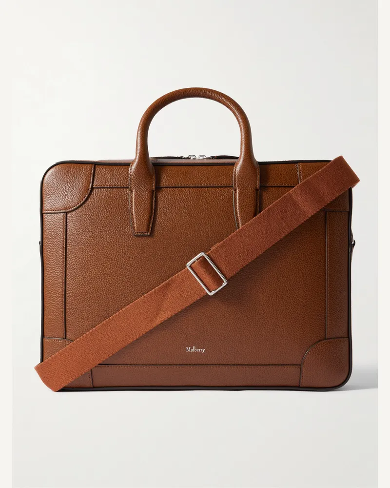 Mulberry Belgrace Aktentasche aus vollnarbigem Leder Braun