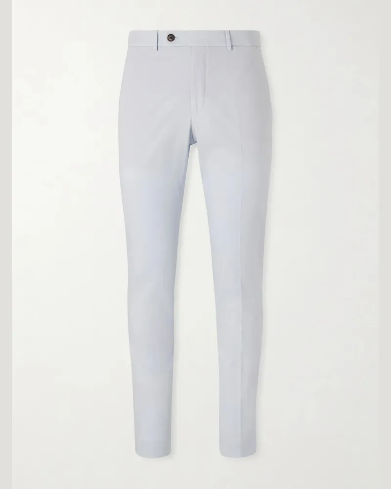 Slowear Schmal zulaufende Hose aus Stretch-Baumwolle Blau