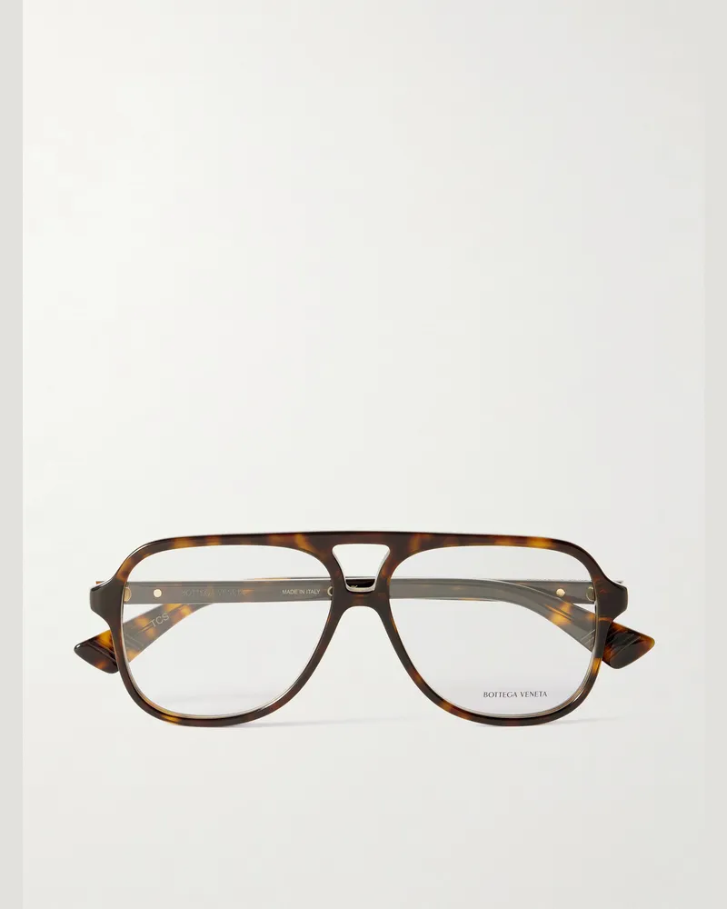 Bottega Veneta Pilotenbrille aus recyceltem Azetat Horn