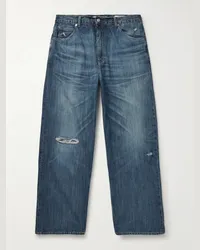 Our Legacy Vast gerade geschnittene Jeans in Indigo-Färbung mit Distressed-Details und Gummibesatz Blau