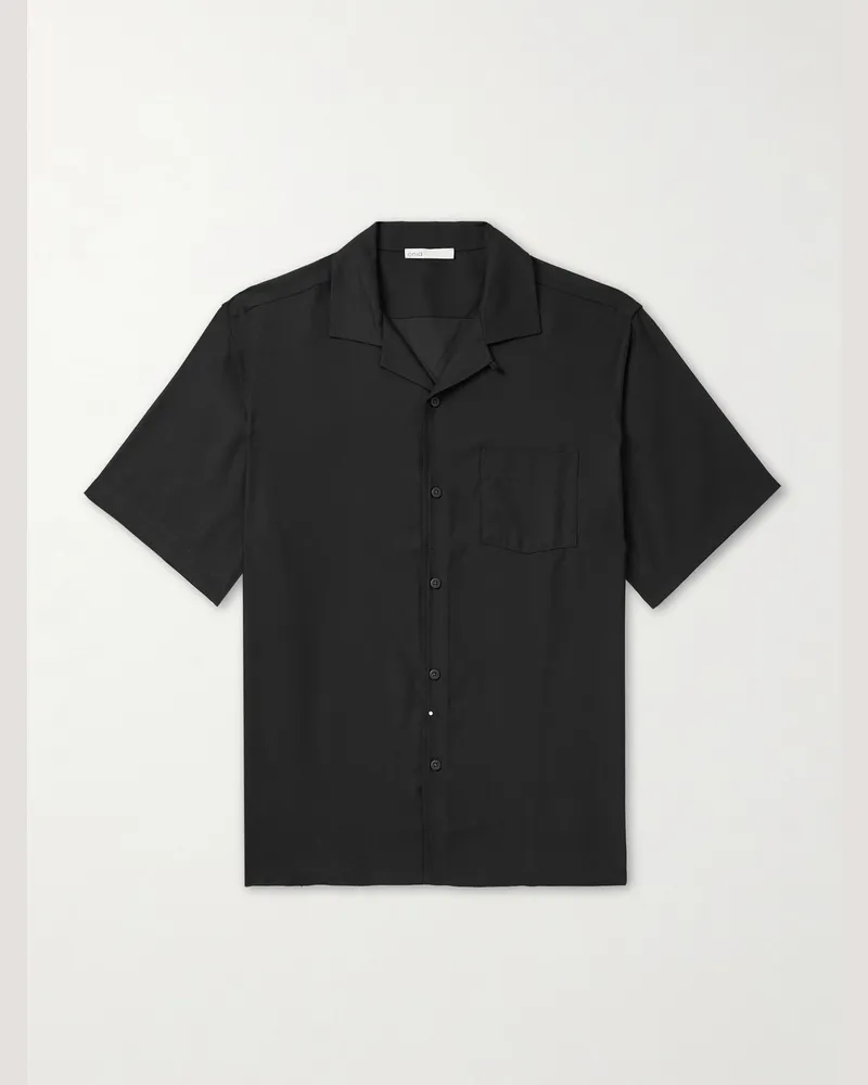 Onia Vacation Hemd aus Tencel™ mit wandelbarem Kragen Schwarz