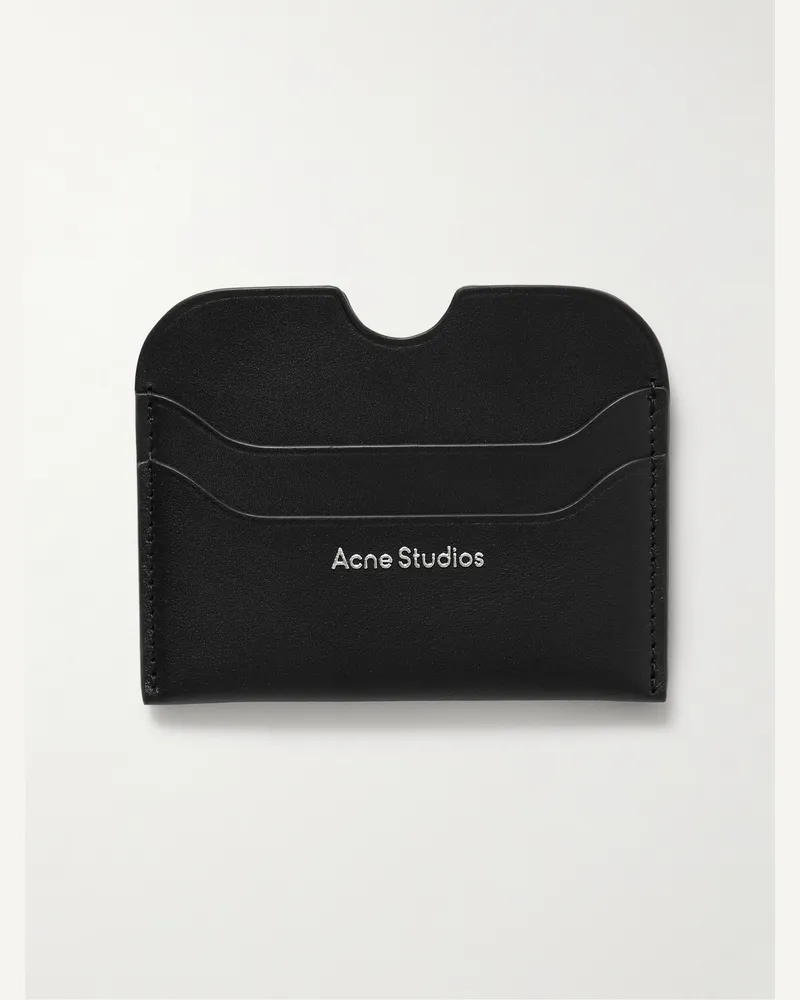 Acne Studios Elmas Kartenetui aus Leder mit Logoprint Schwarz