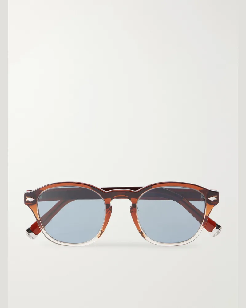 Brunello Cucinelli Round-Frame Acetate Sunglasses Brown