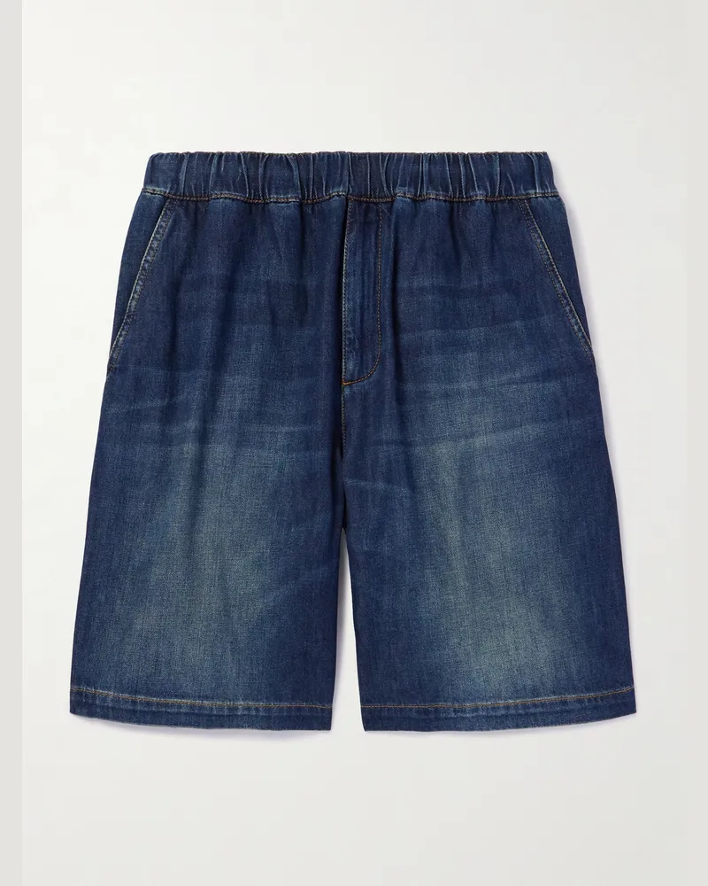 Valentino Garavani Gerade geschnittene Jeansshorts aus vorgewaschenem Denim Blau