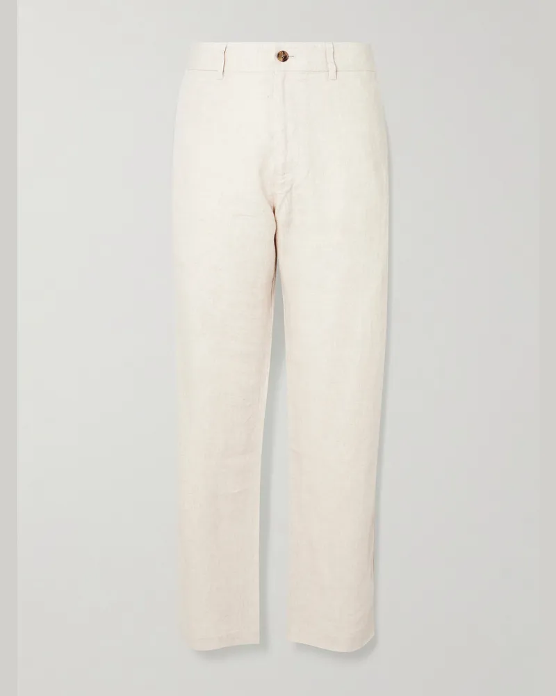 NN 07 Aden 1454 Straight-Leg Linen Suit Trousers Neutrals