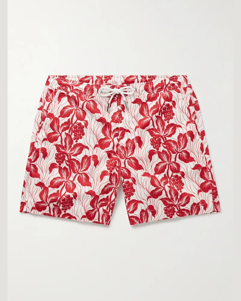 Orlebar Brown Bulldog Petralis Straight-Leg Mid-Length Printed Recycled Swim Shorts Red