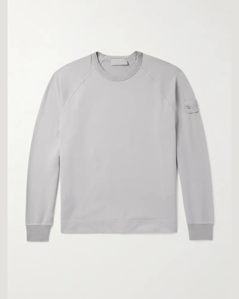 Stone Island Ghost Sweatshirt aus Jersey aus einer Baumwollmischung mit Logodetail in Stückfärbung Grau