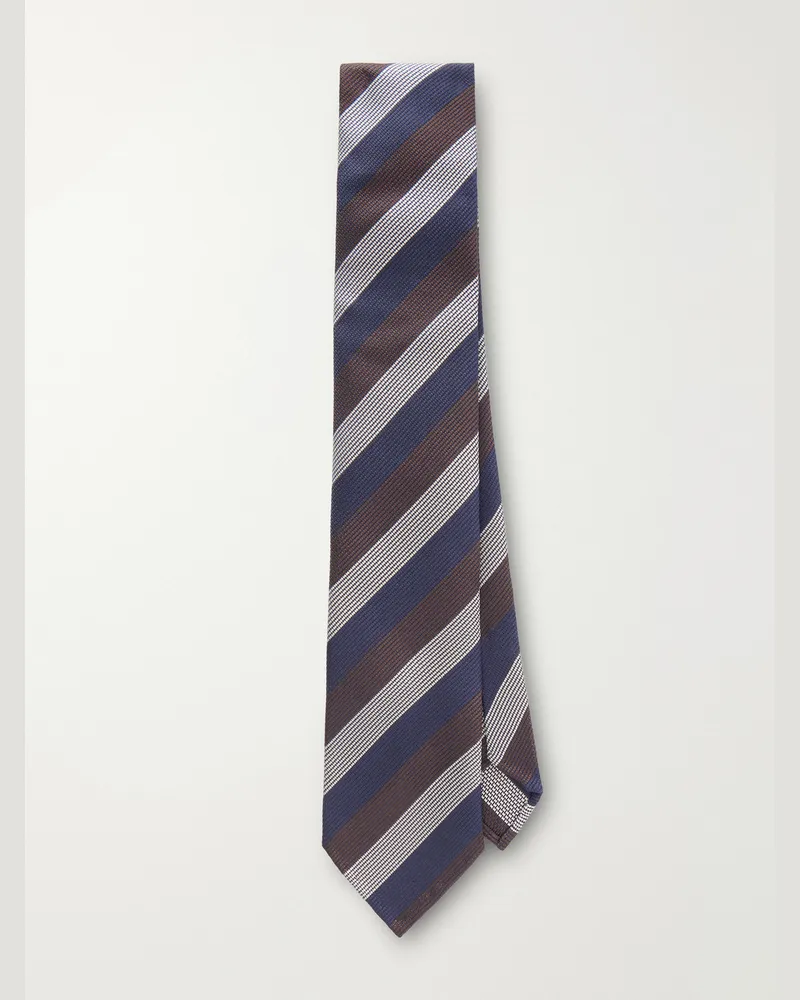 De Petrillo 8cm Striped Silk-Jacquard Tie Unknown