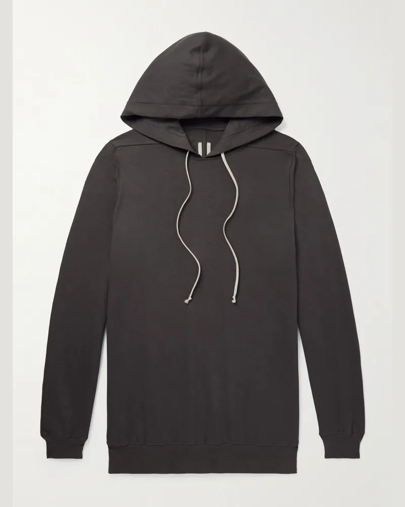 Rick Owens Hoodie aus Baumwoll-Jersey Grau