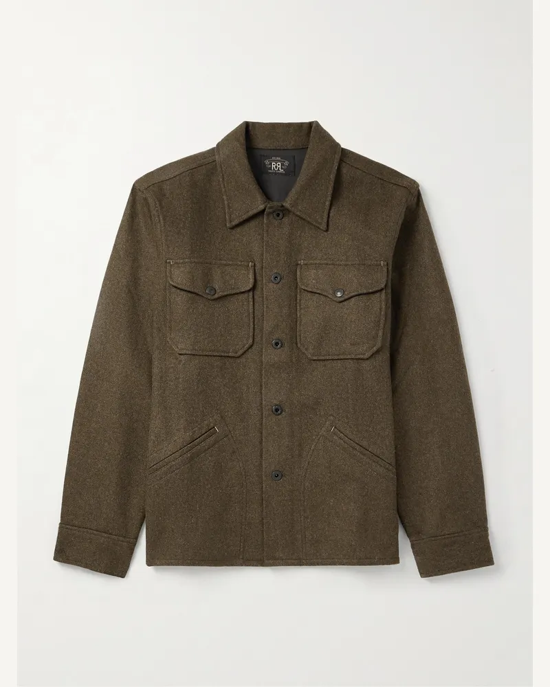 RRL Hemdjacke aus Filz aus einer Wollmischung Grün