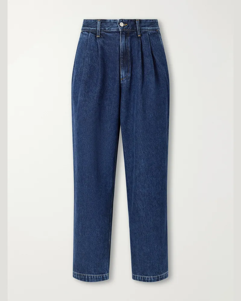 AGOLDE Slater Straight-Leg Pleated Jeans Blue