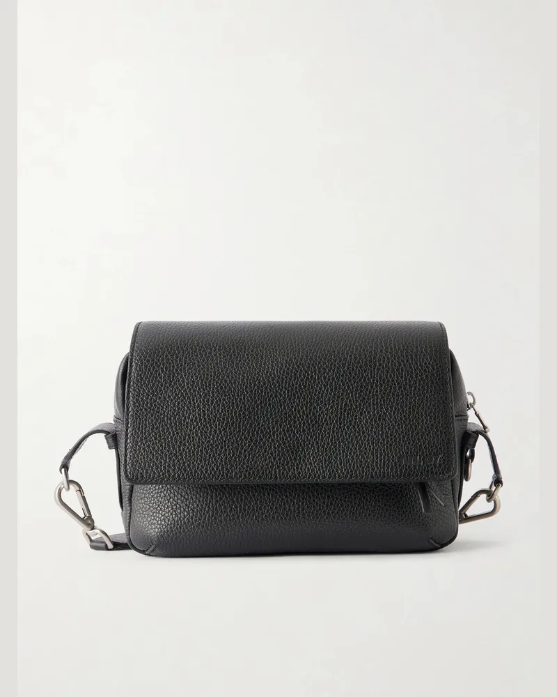 NN 07 Port Small Satchel 90023 Full-Grain Leather Messenger Bag Black