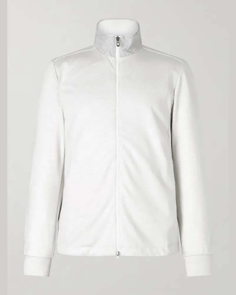 SEASE Explorer Ripstop-Trimmed Virgin Wool-Blend Sweater White