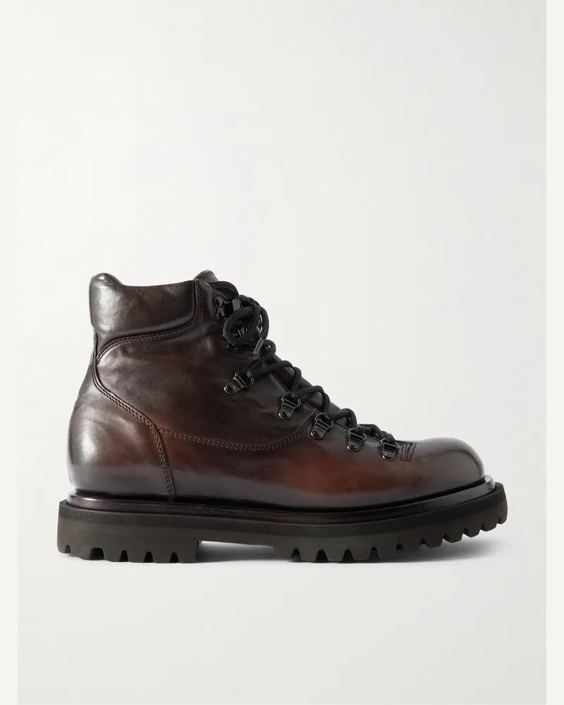 Officine Creative Italia Schnürstiefel aus Leder Braun