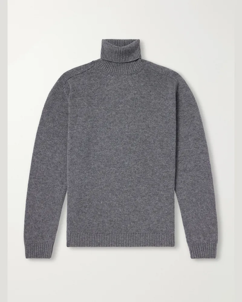 Boglioli Virgin Wool and Cashmere-Blend Rollneck Sweater Gray