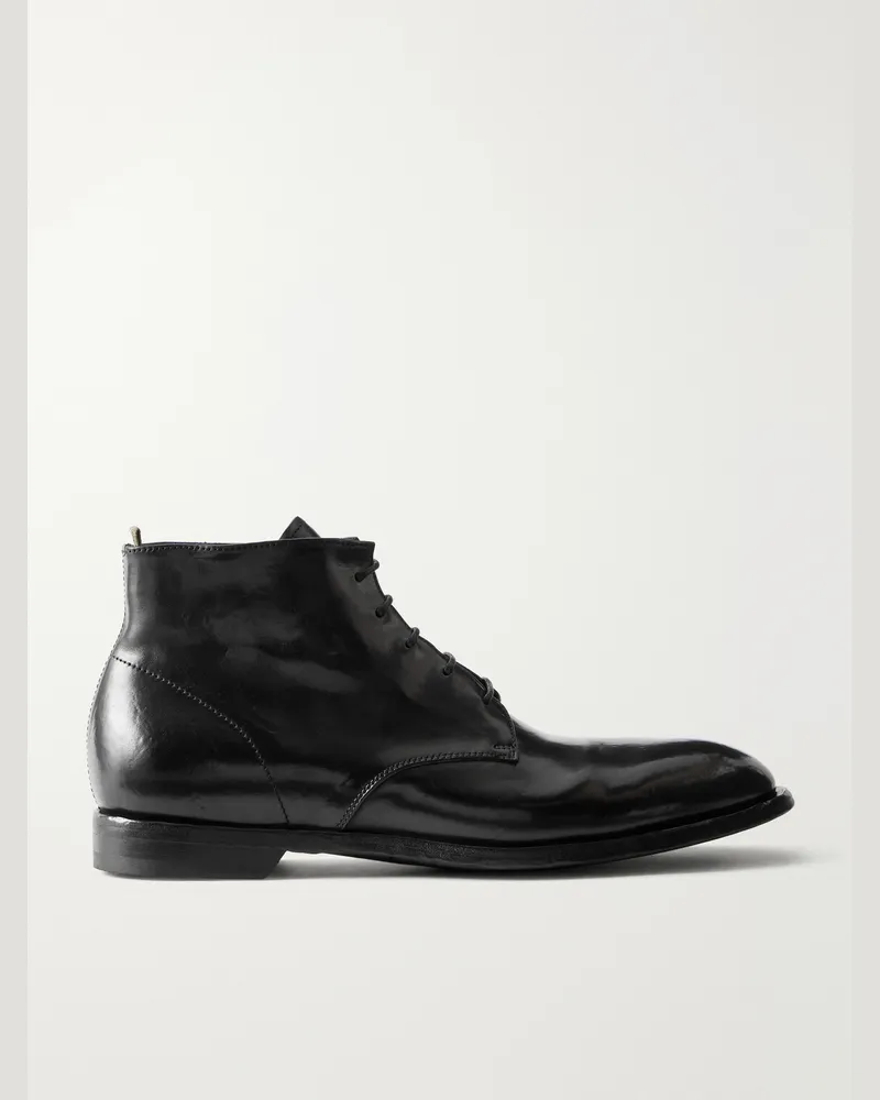 Officine Creative Italia Sound 013 Leather Lace-Up Boots Black