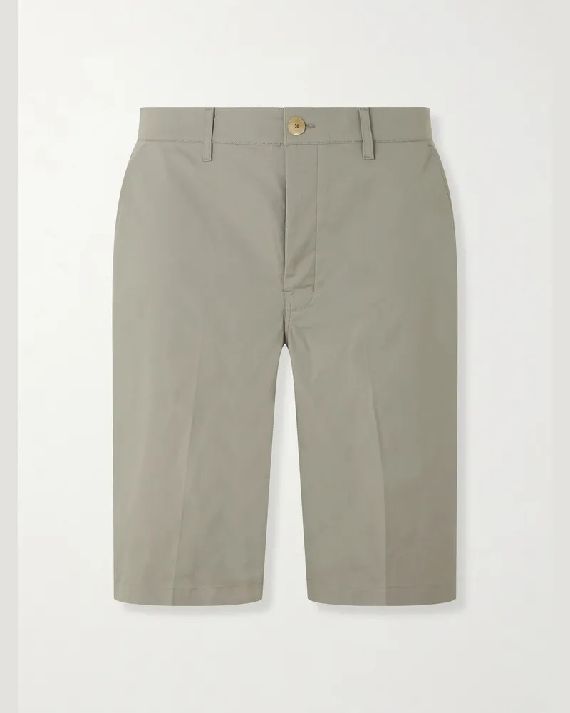 Rick Owens Straight-Leg Cotton-Blend Canvas Shorts Gray