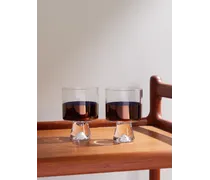Tank Set aus zwei Whiskygläsern aus bemaltem Glas