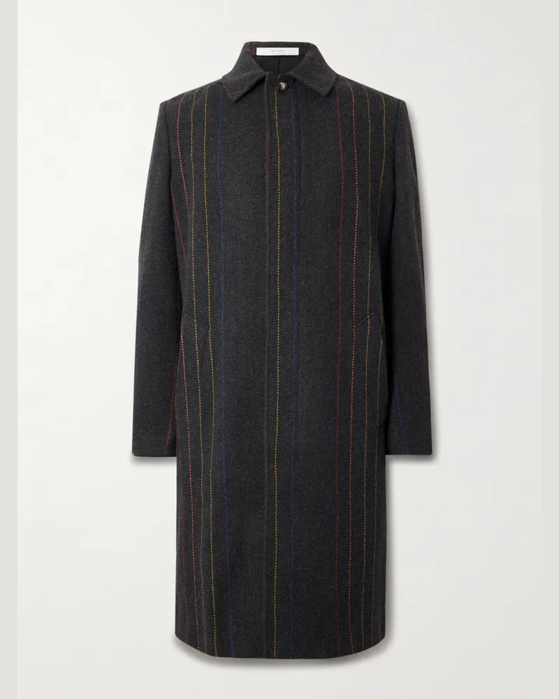 Gabriela Hearst Blake Embroidered Cashmere and Wool-Blend Car Coat Gray