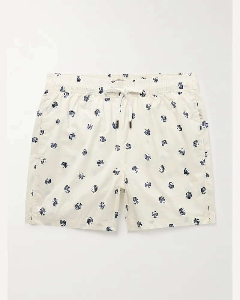 Onia Charles gerade geschnittene mittellange Badeshorts mit Print Weiß