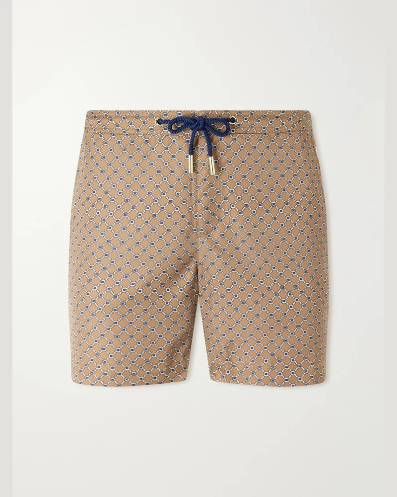 Orlebar Brown Bulldog Printed Shell Swim Shorts Brown