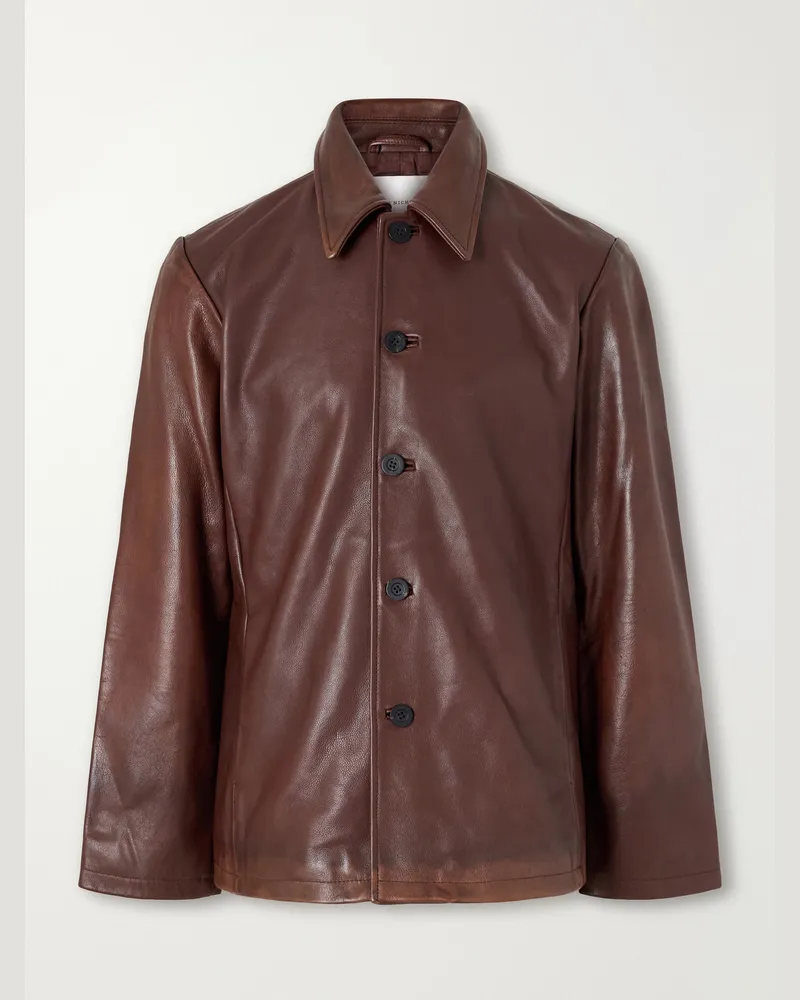 Studio Nicholson Leather Jacket Brown
