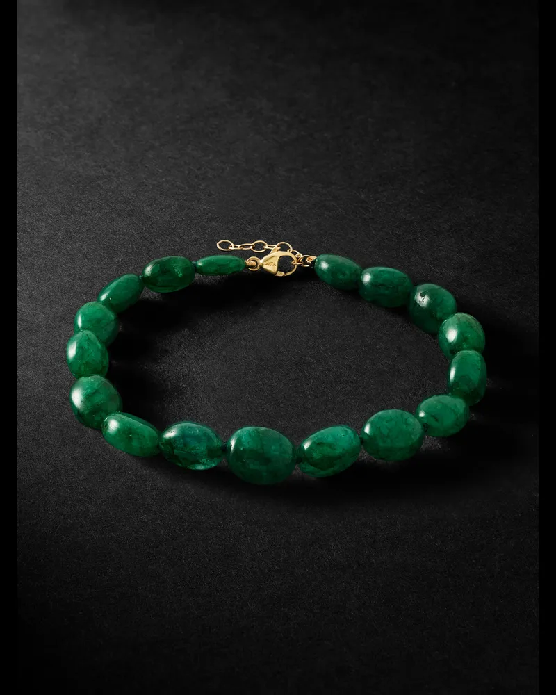 JIA JIA Arizona Large Candy Gold Quartz Beaded Bracelet Green
