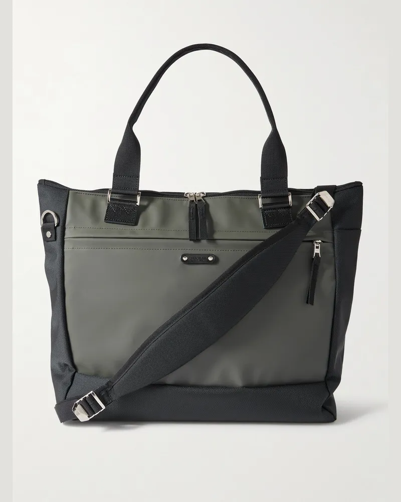 MASTER PIECE Spec Tote aus Leder und CORDURA Grün