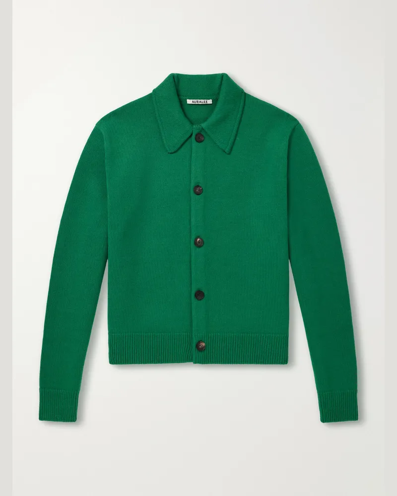 AURALEE Wool Cardigan Green
