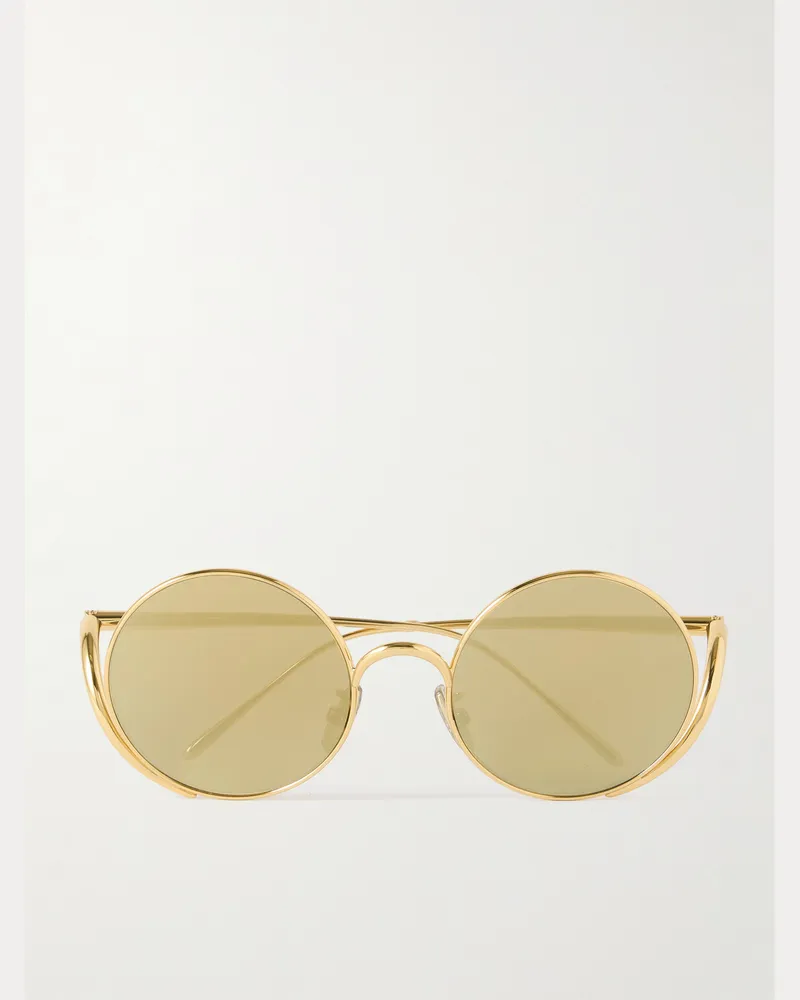 Loewe Goldfarbene Sonnenbrille mit rundem Rahmen Gold