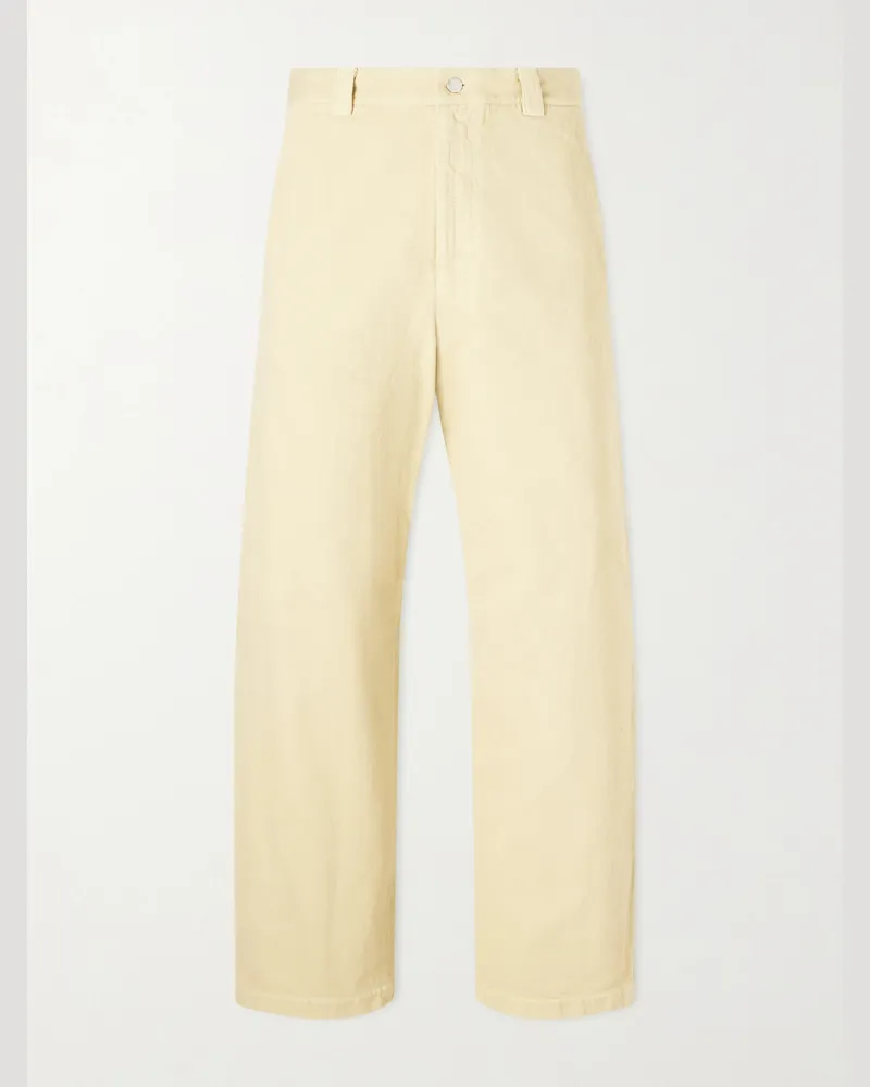 A.P.C. Ville Cropped Straight-Leg Cotton-Gabardine Chinos Neutrals