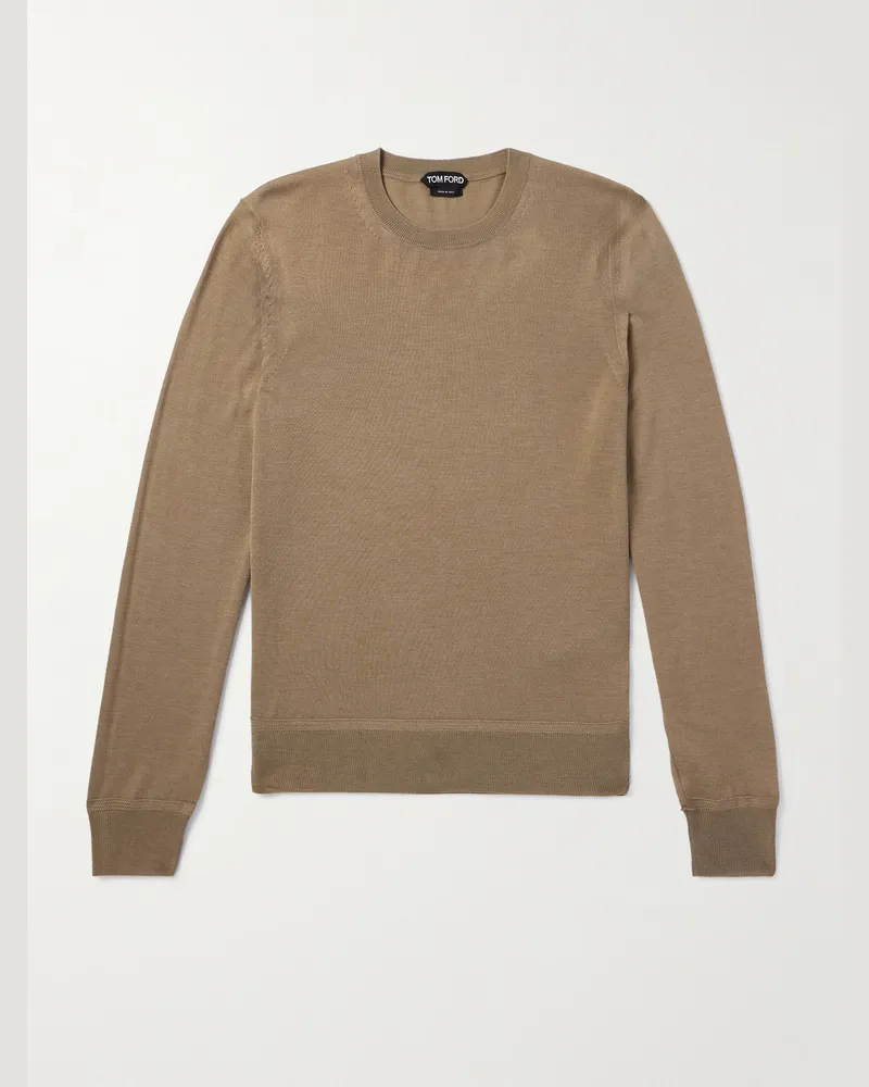 Tom Ford Pullover aus einer Kaschmir-Seidenmischung Braun