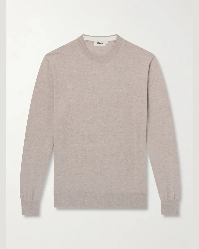 Altea Cotton and Cashmere-Blend Sweater Neutrals