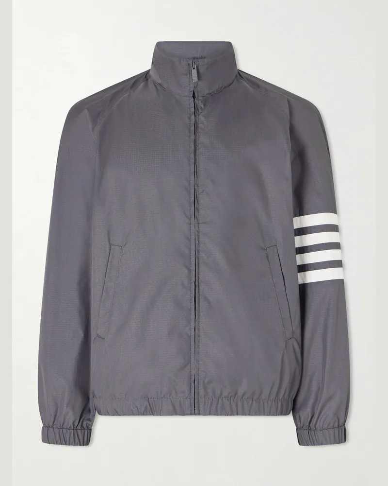 Thom Browne Striped Ripstop Track Jacket Gray