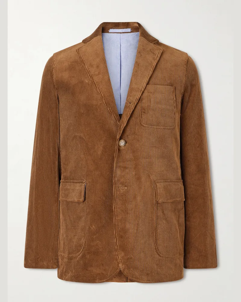 Beams Plus Cotton-Corduroy Blazer Brown