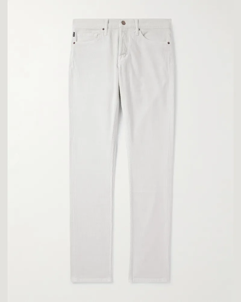 Tom Ford Schmal geschnittene Cordhose aus einer Baumwollmischung Weiß