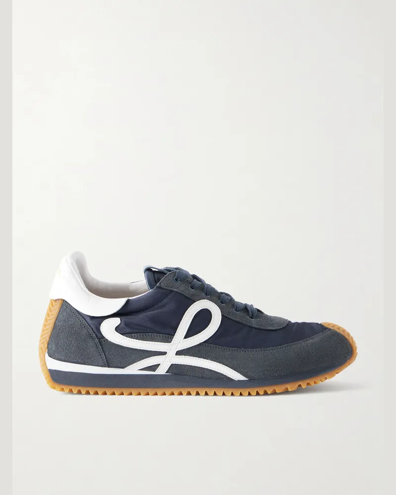 Loewe Flow Runner 2.0 Suede-Trimmed Shell Sneakers Blue
