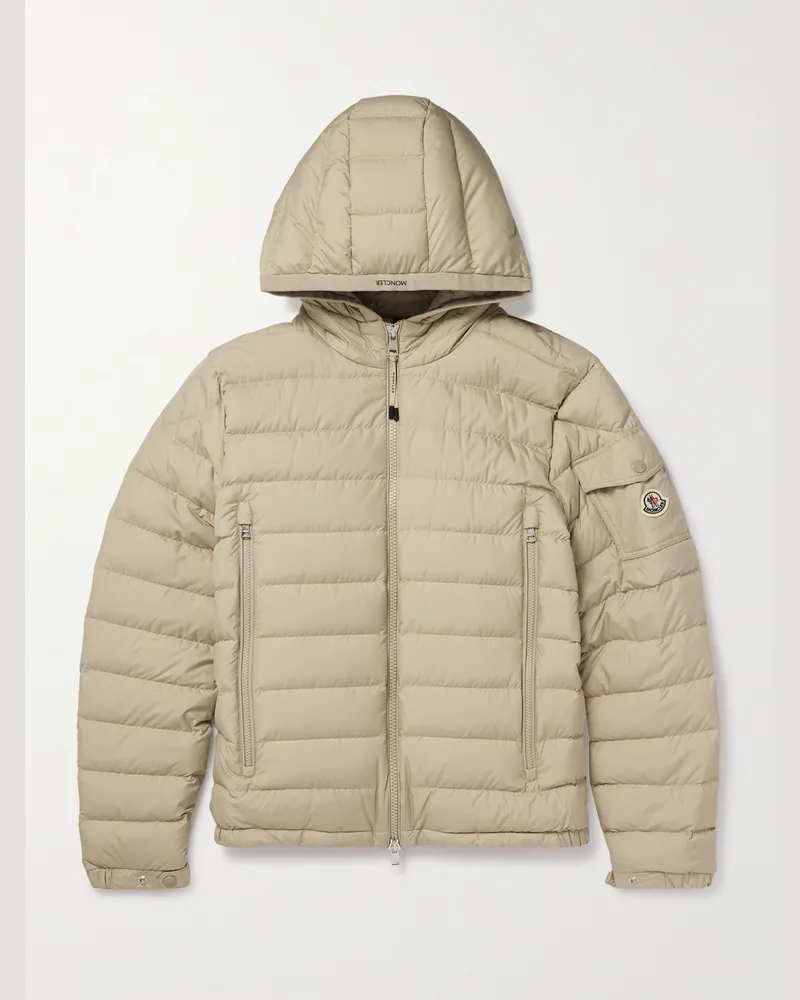 Moncler Galion Daunenjacke aus gestepptem Shell mit Kapuze Neutral