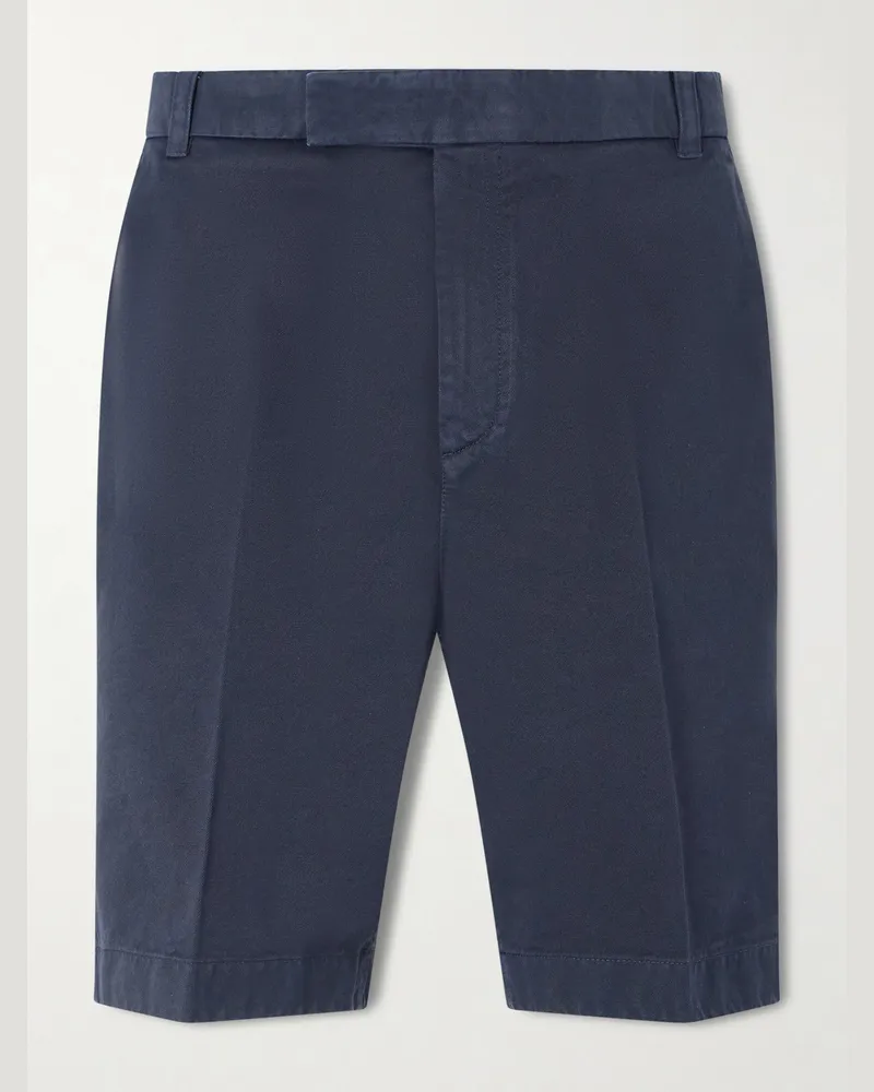 Thom Browne Gerade geschnittene Shorts aus Baumwoll-Twill Blau