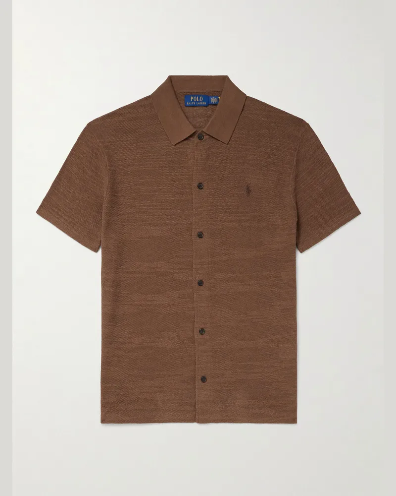 Ralph Lauren Hemd aus einer Baumwoll-Leinenmischung Braun
