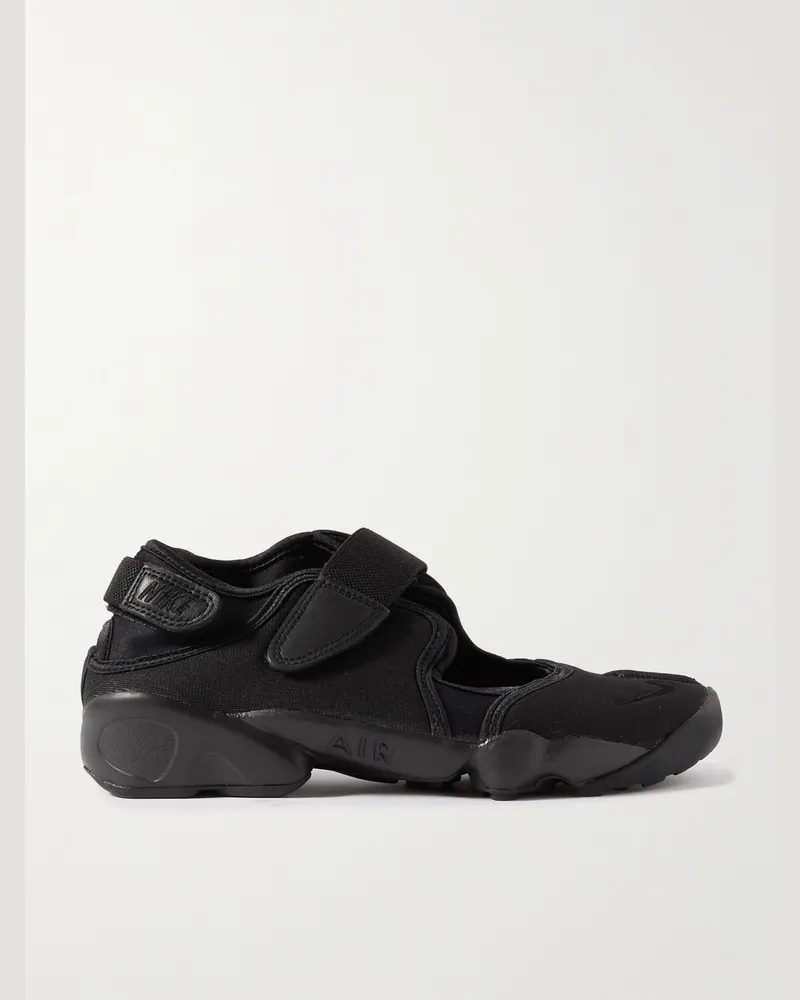 Nike Air Rift Sneakers aus Mesh mit Lederbesatz und geteilter Kappe Schwarz